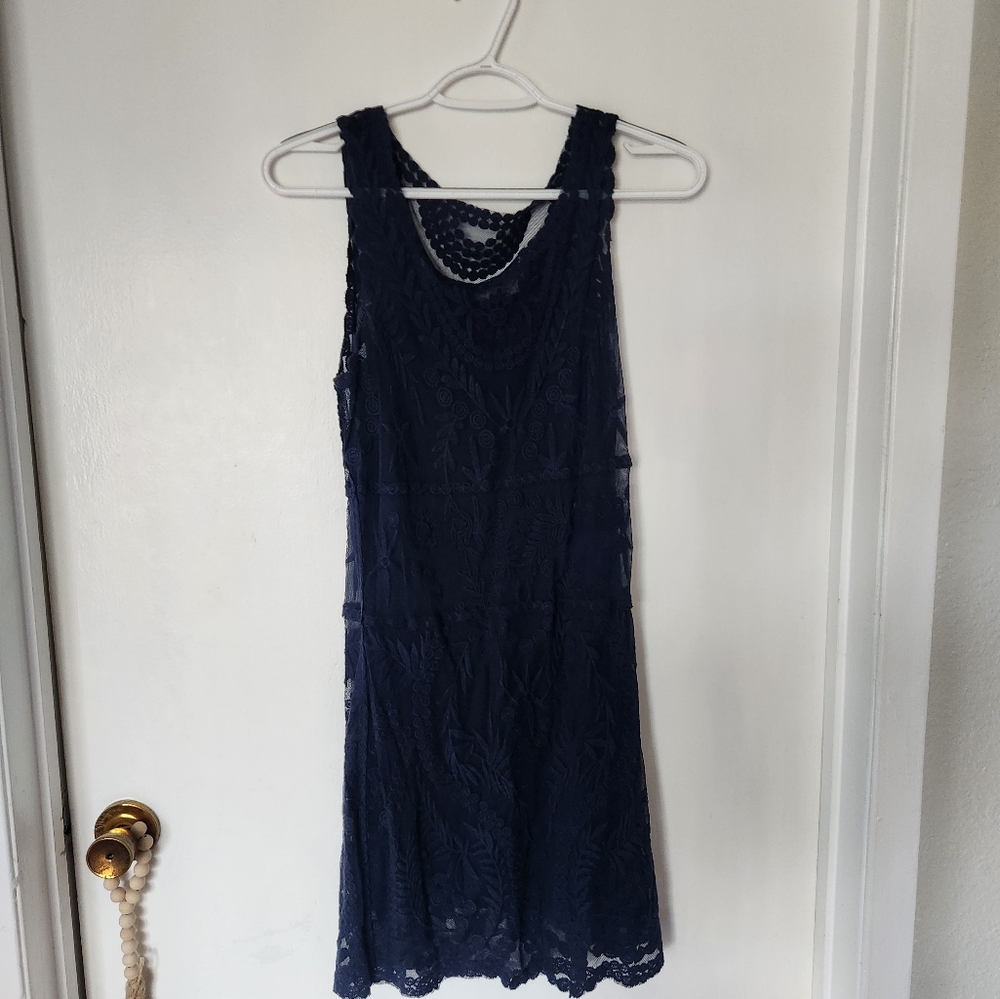 Express navy lace dress